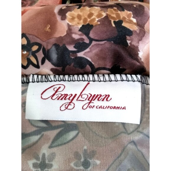 Amy Lynn Of California Womens Floral Print Long Sleeve Collared Blouse Top Size - Picture 6 of 7